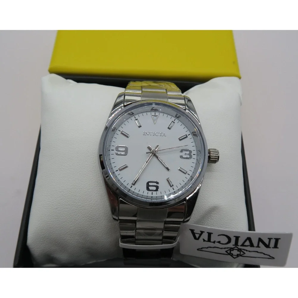 Invicta Celestial Men's Watch 35mm Silver Tone Stainless Steel White Dial NEW